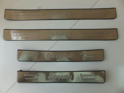 Great Wall Hover H3; Hover H5; Hover H6 (10–) Накладки на дверные пороги с логотипом, нерж.